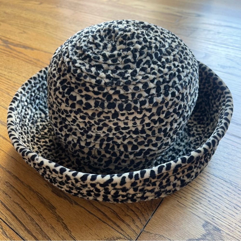 BETMAR Animal Print Velour Turned Up Kettle Brim Hat Cheetah